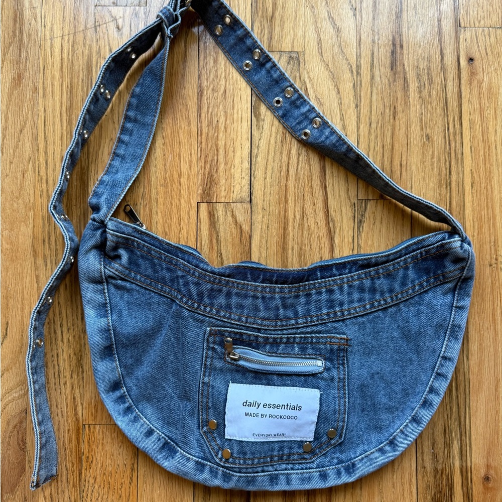Daily Essentials Denim Shoulder Bag